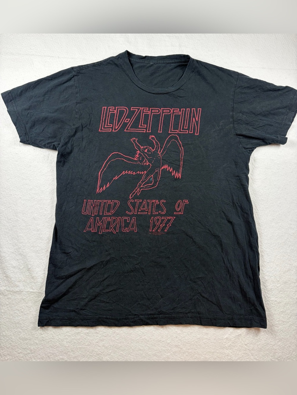Led Zeppelin Black Graphic‎ Tour T-Shirt - 1977 United States